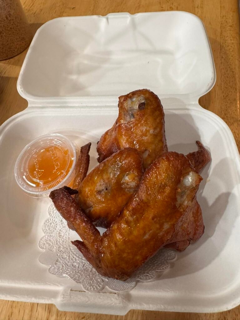 Fried Chicken Wings in Takeout Container